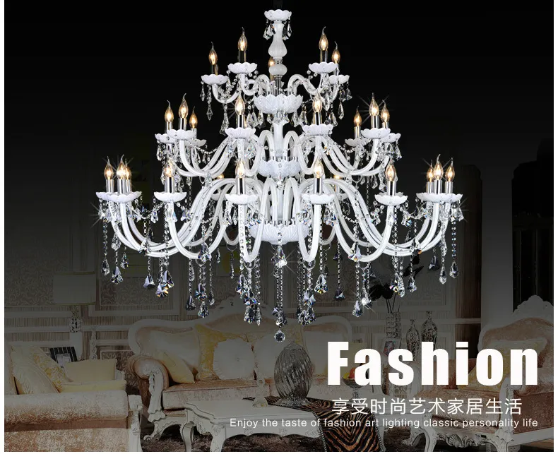 Nordic antique white chandeliers home lighting suspension luminaires Christmas European Fashion Vintage Chandelier Candle Lights