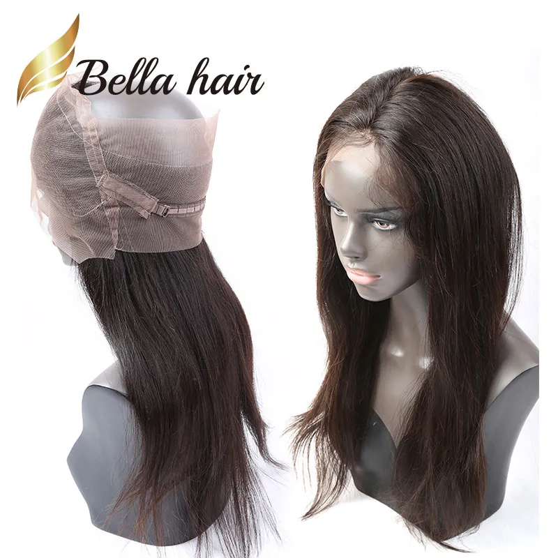 VENTE 360 Dentelle Frontale Brésilienne Droite Cheveux Humains 360 Fermeture Ventes Bellahair Péruvien Indien Malaisien Couleur Naturelle Vierge Cheveux Fermetures