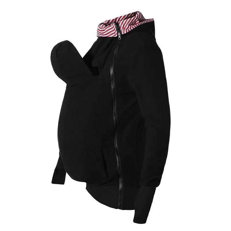 Portador de bebê com capuz canguru moletom feminino casaco para mulheres grávidas gato com bolsa de carinho com capuz feminino coat3050298