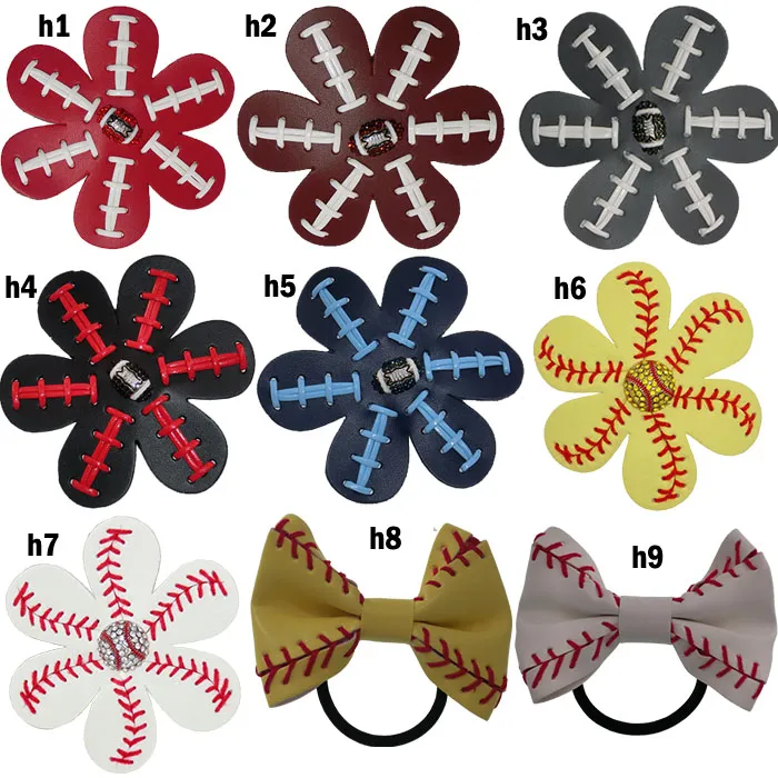 Accessorio fiore softball e fermaglio per capelli, archi per capelli softball/baseball/calcio/calcio Bling Hairbow