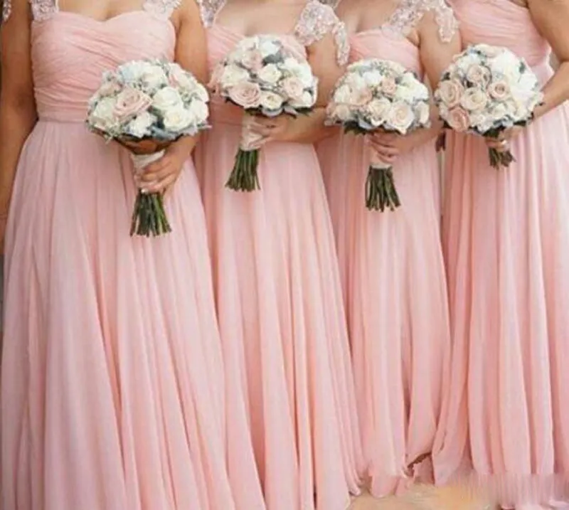 2017 Coral Bridesmaid Dresses For Summer Garden Boho A Line Cap Sleeves Pleats Maid of Honor Gowns Sexy Wedding Guest Dress5927289