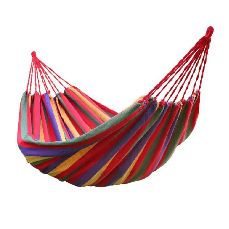 Podróże Camping Hamak Camping Sleeping Bed Travel Outdoor Huśtawka Ogród Kryty Sleep Rainbow Color Canvas Hammocks WA4142