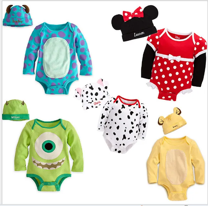 Cartoon Styles Baby Rompers Hat Newborn Cute Animal Baby Boys Girls Cotton Jumpsuits Fantasia Infantil Babies Clothes