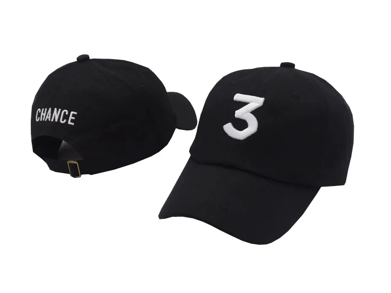 Cantor popular de cáqui preto Chance The Rapper 3 Chance Cap Black Letter Bordado 3D Baseball Caps Hip Hop Streetwear Savage Snapb290G