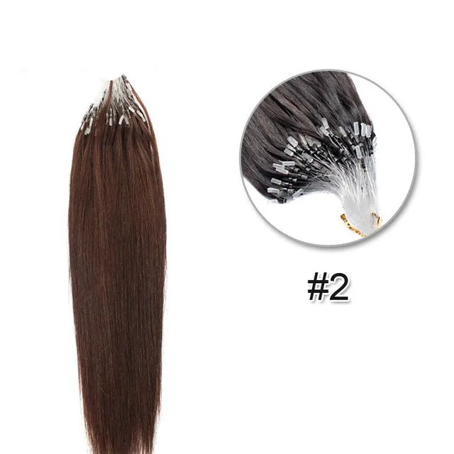 ELIBESS 1 g / filo 100 pezzi micro anello loop estensioni dei capelli capelli umani vergini brasiliani Remy 16''18 