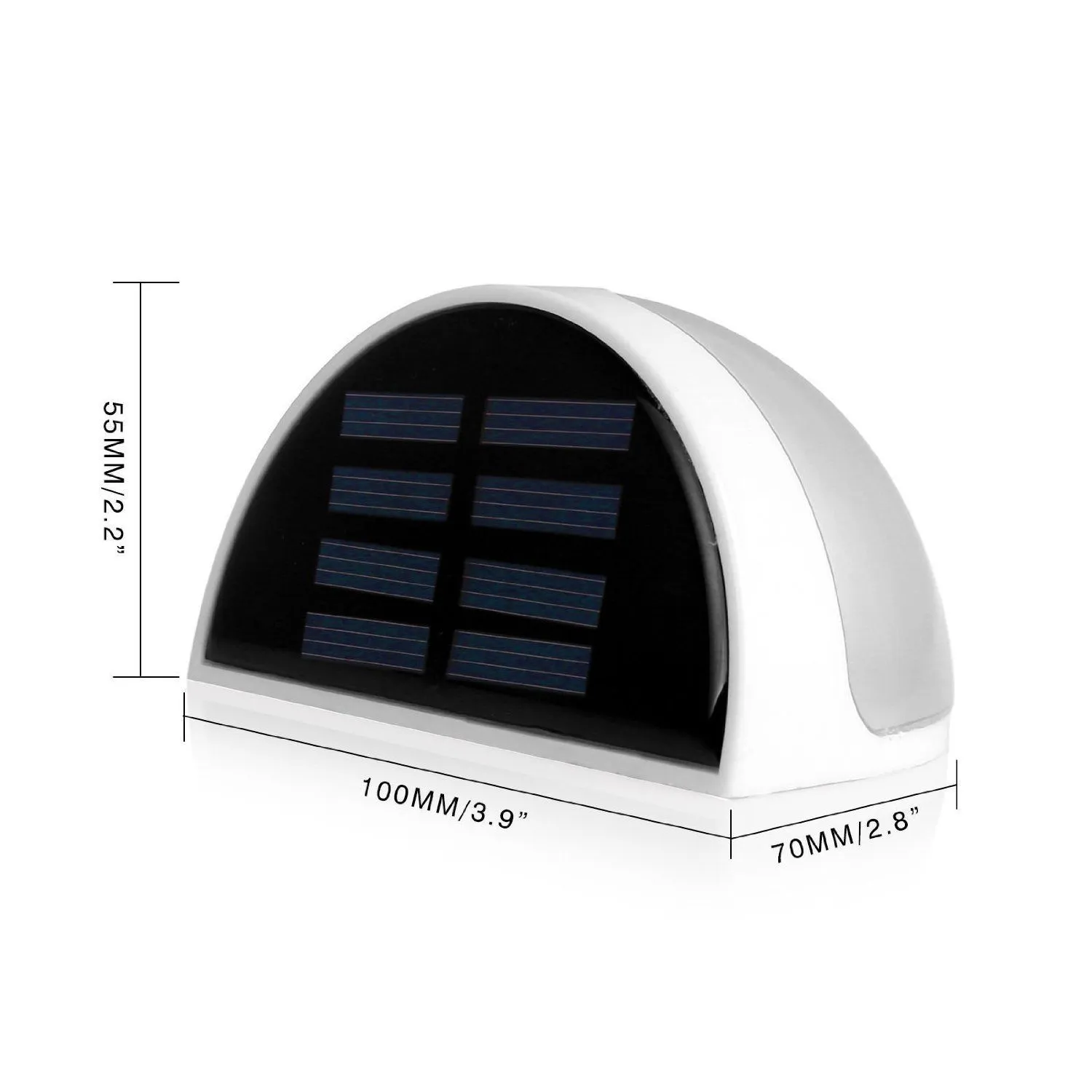 Utomhusväggslampor Solkraft 6 LED Light Sensor Staket Tak Gutter Trädgårdsljus Hemma Trappa Vattentät Bulb