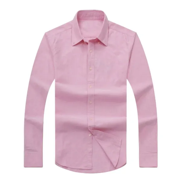 2024 new autumn and winter men's long-sleeved cotton shirt pure men's casual men shirt fashion Oxford shirt social brand clothing lar