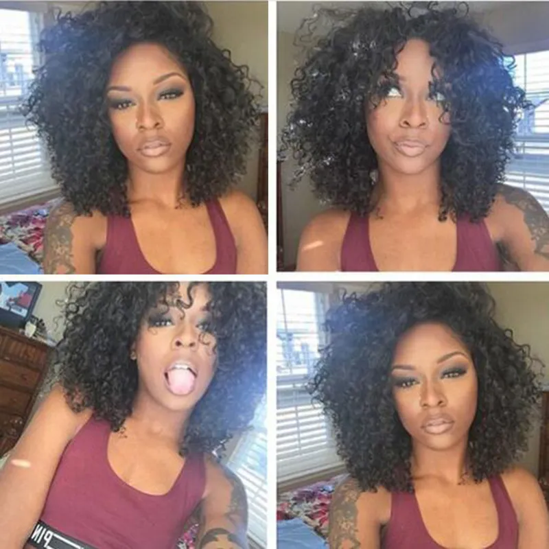 Wholesale Bob Curly Wig Simulation Human Hair Kinky Curly Full Wigs Short Bob Style Full Wigs In Stock