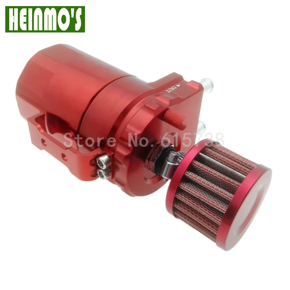 JDM Auto Car Racing Engine Baffled Oil Catch Can Tank oil tank Red with Breather Filter Aluminum Universal