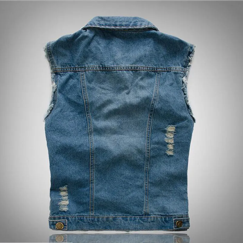 Wholesale 2016 New Mens Jean Denim Vest Light Color Waistcoat Men Slim Fit Sleeveless Jacket Fashion New Jeans Vests Z2311 1 554 DHgate