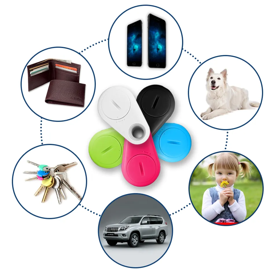 Mini GPS Tracker Bluetooth 4.0 Alarm iTag Key Finder Migawka do selfie Anti-lost Akcesoria Locator Tracer dla zwierząt domowych Dog Cat Kids in Retail Box