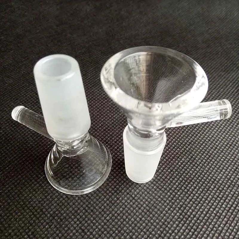 Imbuto tondo spesso Ciotola di vetro narghilè Bruciatori di olio secco alle erbe con manico 3 tipi 14mm 18mm maschio strumenti fumatori Accessori Bong in vetro Bolla