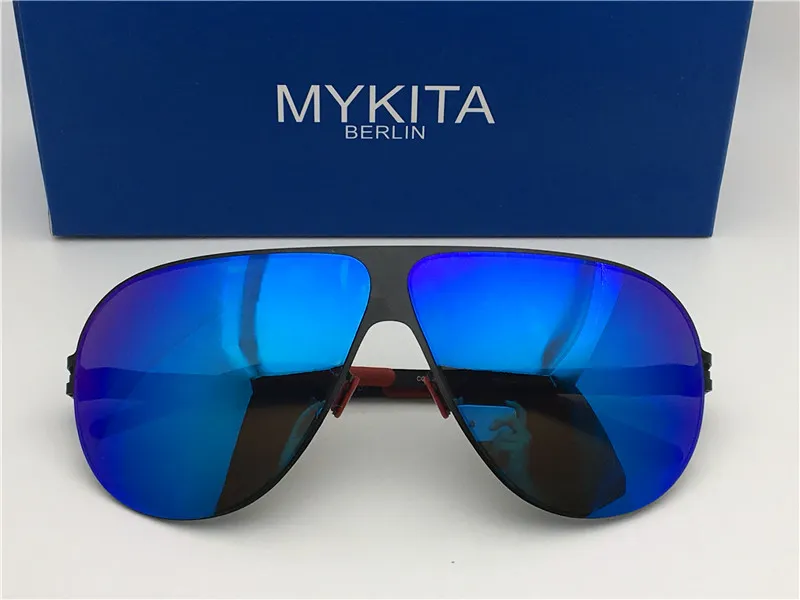 new mykita sunglasses ultralight frame without screws HUBERT goggles frame flap top men brand designer retro coating mirror lens