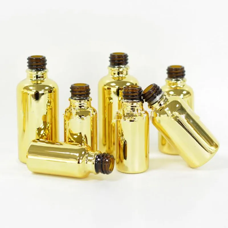 Wholesale Gold Glass Essential Oil Gold Water Bottle With Cap 20ml