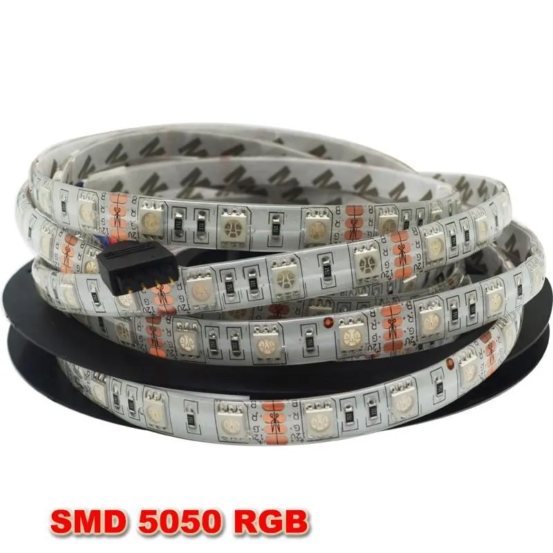 Bande Led 5050 SMD RGB, 5M, étanche, rouleau de 300 LED, avec 44 touches, télécommande IR avec adaptateur d'alimentation 12V 5a, utilisé directement 7511163