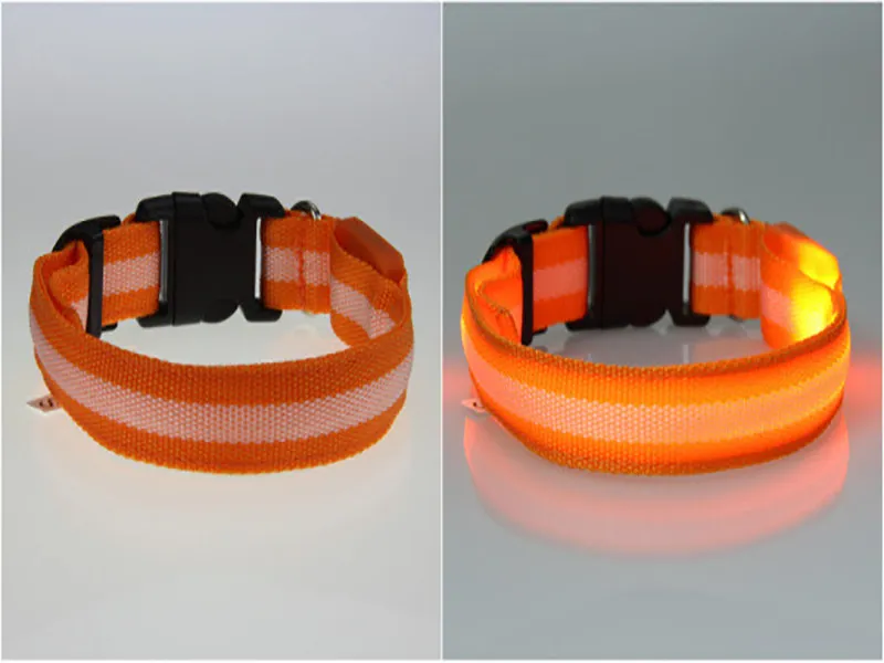 7 kleuren S M L Maat Glow LED Hond Huisdier Kat Halsband Knipperlicht Nylon Band Riem Puppy Nachtveiligheid Verstelbare Lichtgevende Halsbanden Su2233758