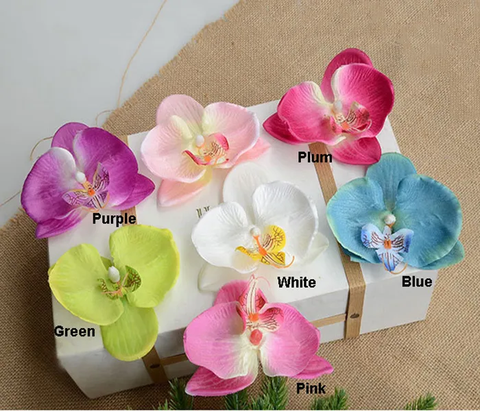 25PCS Silk Butterfly Orchids Artificial Flowers Head Orchid Arrangements for Wedding Car Home Decoration Mariage Flores Cymbidium Flowers