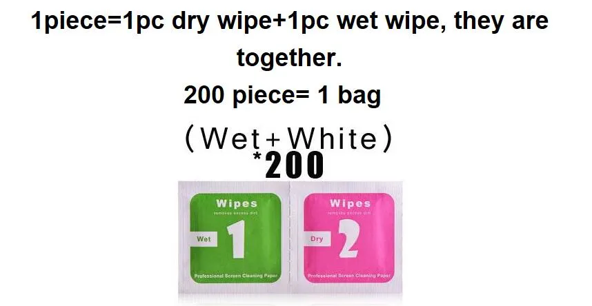 200wet + 200dry Almofada de Troca de Álcool Prep Wet Wipe para Anti-séptico Cuidados Com a Limpeza Da Pele Jóias Tela Do Telefone Móvel papel