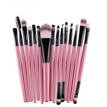 Set di pennelli trucco professionale da 15 pezzi, fondotinta, fard in polvere, ombretto, pennelli trucco sopracciglia