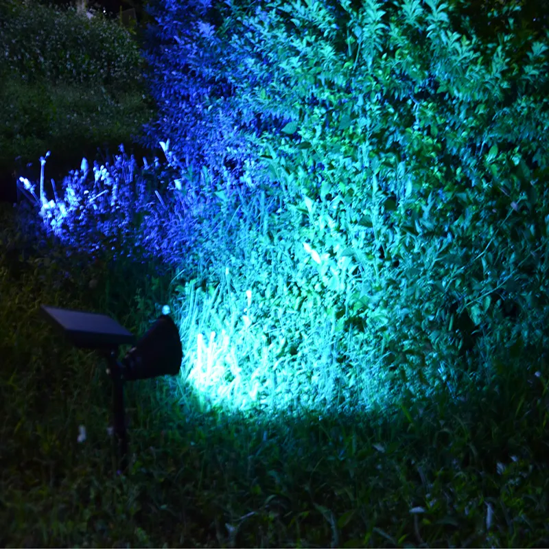 ed Energía solar Jardín al aire libre Decoraton Spot Light Grondspots Solar LED Lawn Lamp Path Light RGB Foco montado en la pared Iluminación del paisaje