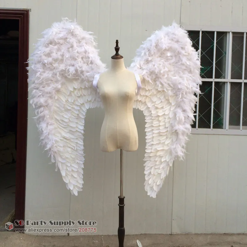 Cos Costume Adult's White Angel Feather Wings for Model's Photography Catwalk Show Party Wear Displays Shooting Props