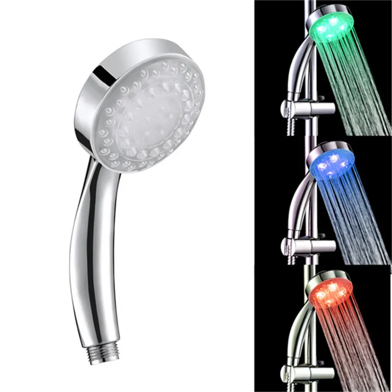 Wholesale- LED Shower Head 2016 New Romantic 7 Colors Changing or Temperature control 3 color Water-Saving Bath Sprinkler bathroom