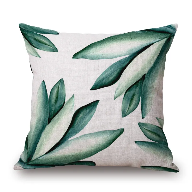 green country decoration cushion cover nature foliage decorative pillows case spring summer leaf chair couch almofada 45cm cojin