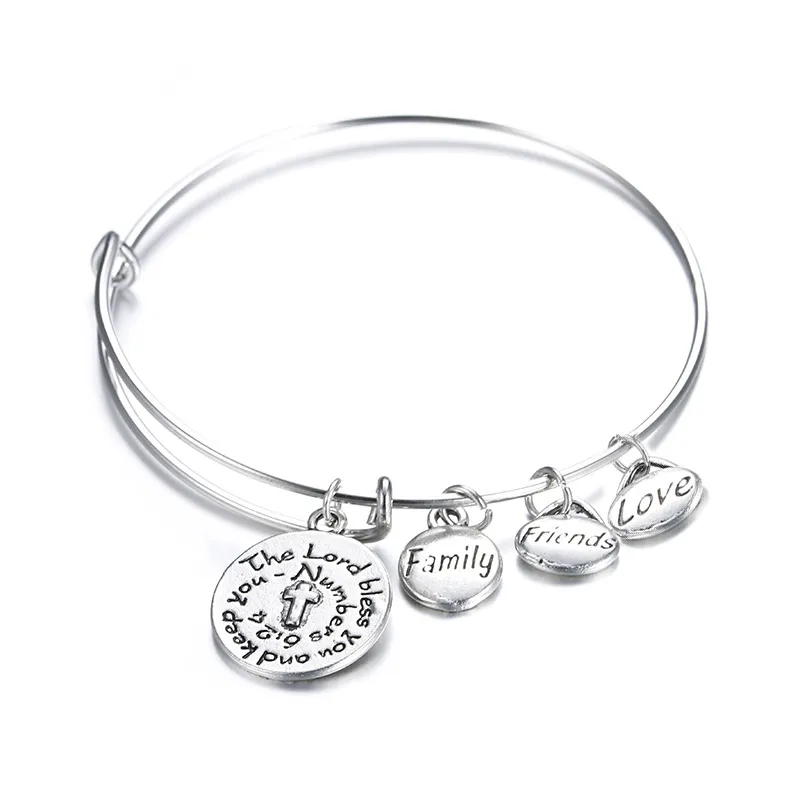 Bracelet extensible à la mode Bracelets pour femme amis amour famille charmes argent plaqué Bracelet amitié bijoux 9230778