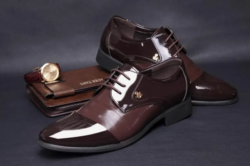 Moda Couro Genuíno Dos Homens Oxford Sapatos Lace Up Casual Homens Sapatos De Marca Homens Sapatos de Vestido de Casamento