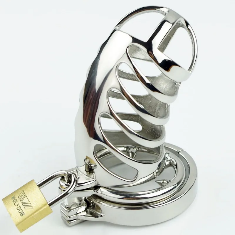 Spiral kyskhetsbälte 85 mm rostfritt stål manlig kyskhetsbur Penisärmlås Sexleksaker Metallfetisch Vuxenspel