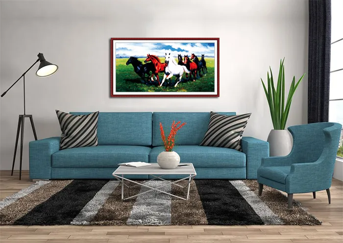 Eight Steeds Galoping Horses Decor Decor Home Decor, Strumenti artigianali a punto croce Handmade Strumenti ricamo ricamo Set di ricamo Contato Stampa su tela DMC 14CT / 11CT