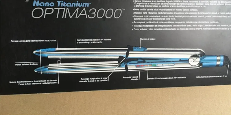 Högkvalitativa Optima 3000 Hair Straightener vs Pro Na-No! Titanium 1 1 4 platta platt järnjonisk hårrätare