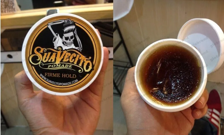 Haute qualité! Suavecito Pomade Hair Gel Style firme hold Pommades Wax Strong hold reconstituant les anciennes manières grand squelette hair oil wax