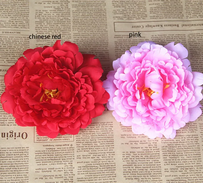 Dia: 13cm / 5.1inch 50st Gratis Frakt Emulational Silk Peony Flower Head För Hem, Trädgård, Bröllop eller Skönhet Hatt eller Klänning Dekoration Holiday