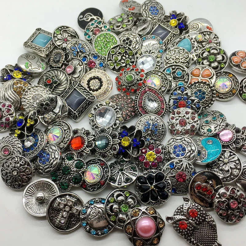 Assortiment de boutons à pression interchangeables de 18mm, fermoirs à breloques métalliques, bijoux à faire soi-même, gingembre, nouvel arrivage