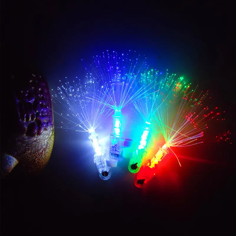 Optical fiber LED laser light finger lamp new toy ring projection lamp stall Gloves