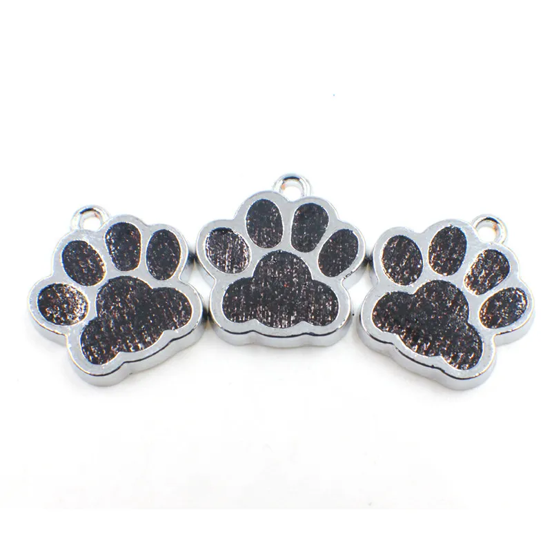 50pcs HC358 Bling Enamel Cat Dog Bear Paw Prints hang pendant fit Rotating Key Chain Keyrings bag Jewelry Making255f