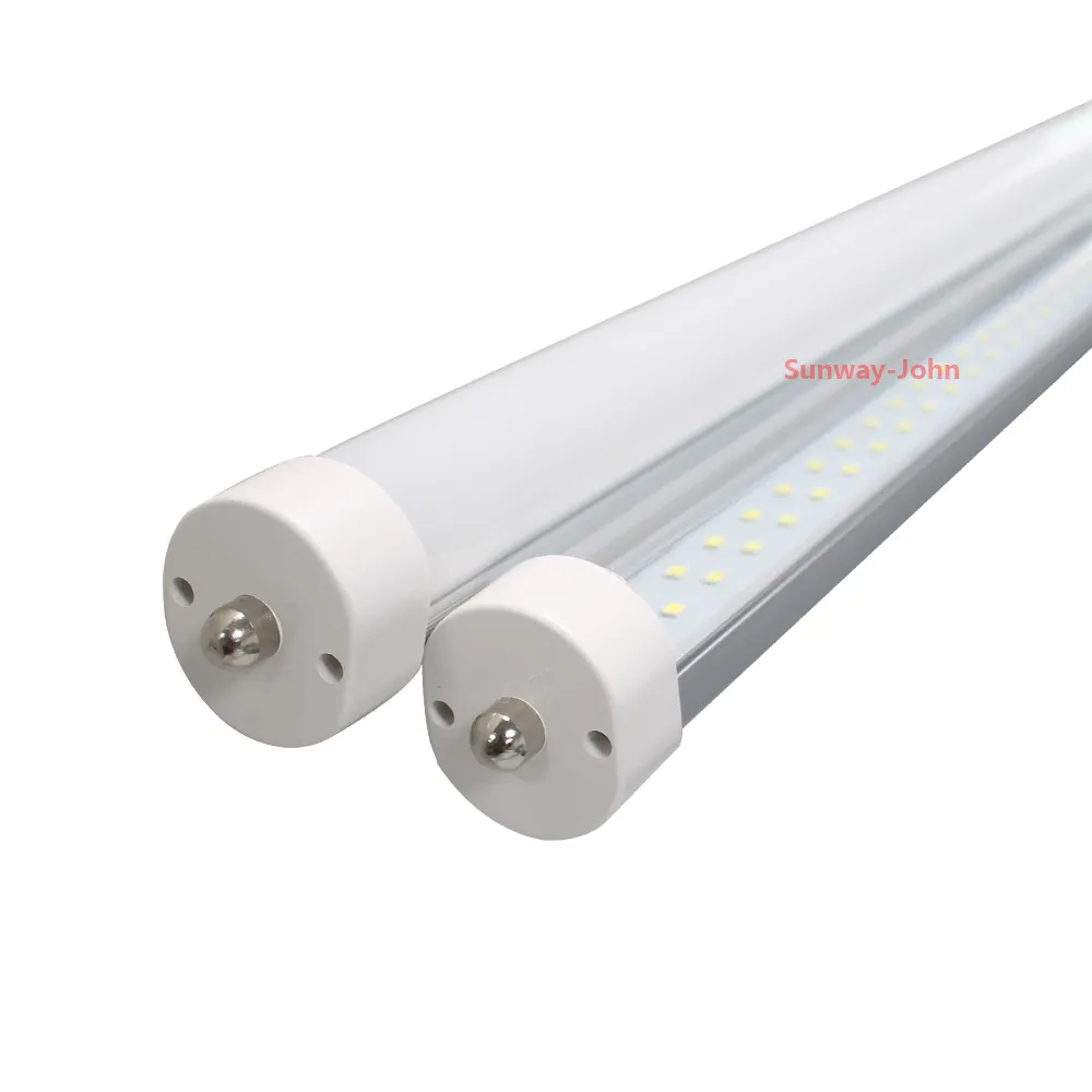 Zweireihige 8ft T8 LED-Leuchtstoffröhren FA8 Single Pin T8 LED-Röhren 72W 7200 Lumen LED-Ladenleuchte Lagerbestand in den USA