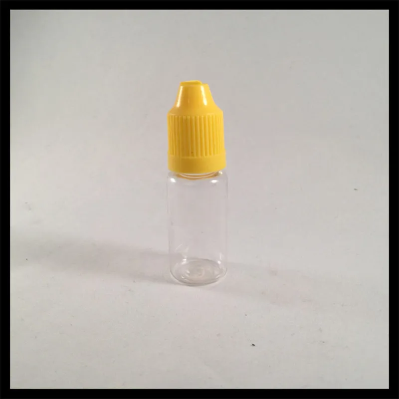 10ml bottiglia di plastica contagocce in PET il succo di E bottiglie vuote con bottiglie di punta lungo sottile tappo a prova di bambino 2000 pezzi sigaretta elettronica