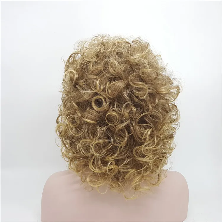 Mode kvinnor mediunlängd peruker lockiga hårvåg peruker mediunlängd hår naturligt 100 värme syntisk fiber wig5766077