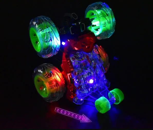 양면 트럭 Somersault 스턴트 어린이 장난감 전기 장난감 자동차 덤프 LED 라이트 YH702