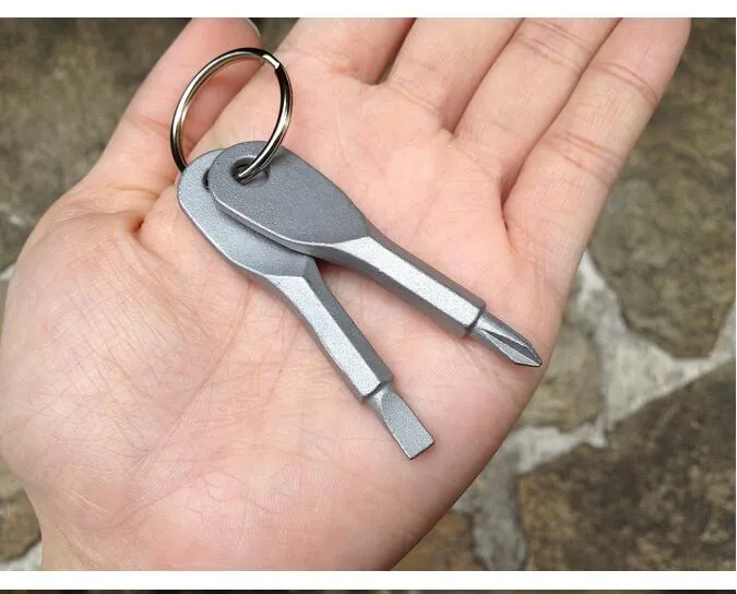 Multifunctional Pocket survival Tool Keychain EDC Gear Keyring With Slotted Phillips Head Mini Screwdriver Set Key Rings tools set