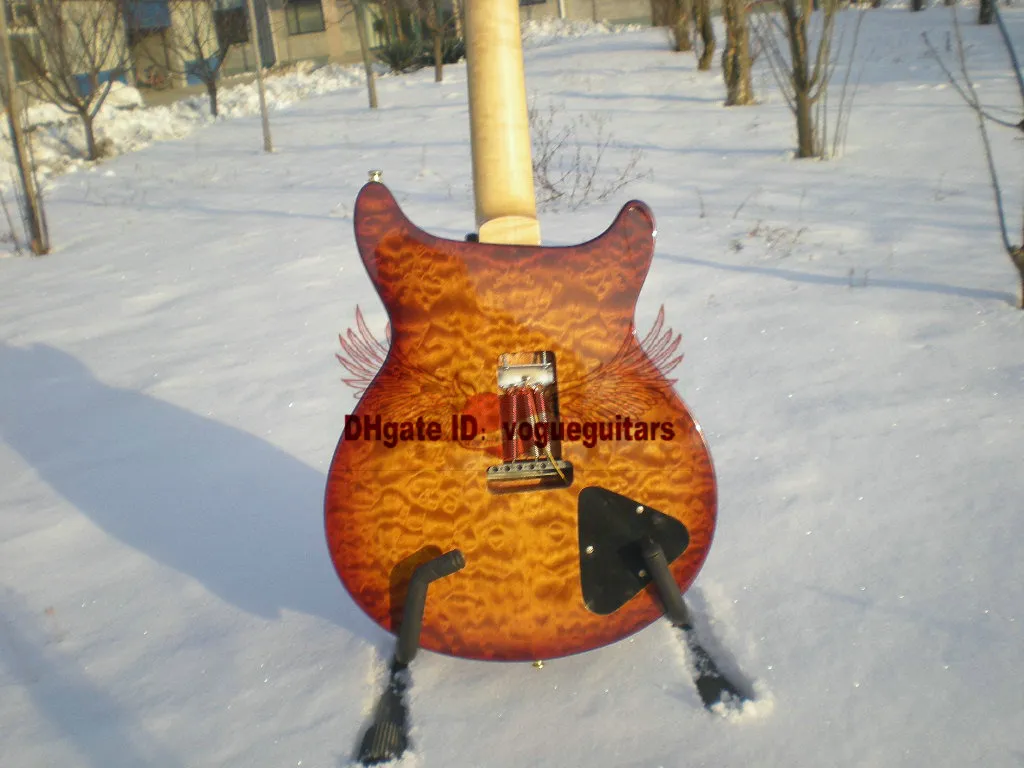 Wielki leworęczny Santana Gitara Electric Yellow Burst Top Quality Darmowa wysyłka