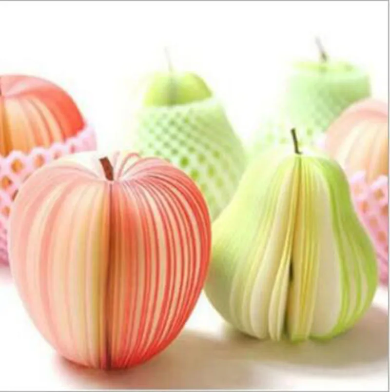 Unique Creative Apple Shaped cute 3D Apple pear Paper Memo Pad Sticky Notes fruit notebook, note pad memo pad