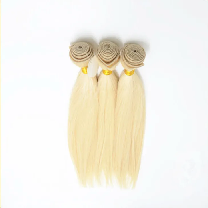 Elibess Hair -raw Obehandlat Virgin Human Hair Extension 613 Färg 4 Bundlar 60g / st 240g 10 '' - 28 '' Blond Human Haft Weft