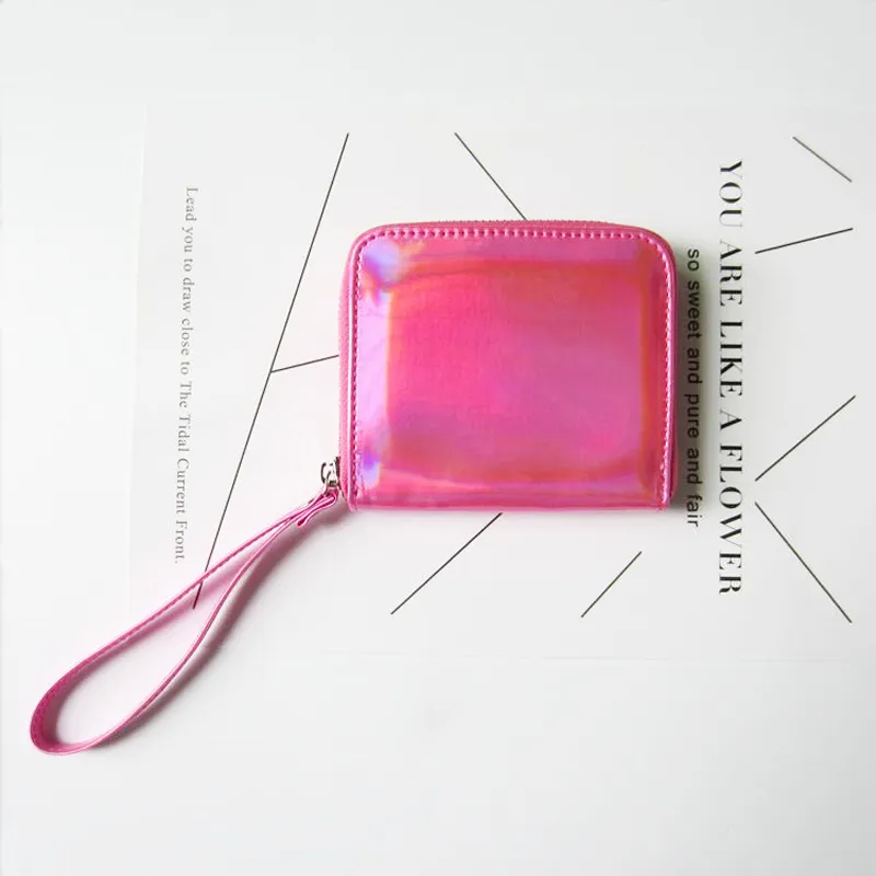 DHLporte-monnaie femmes fille PU carré court carte de crédit pochette portefeuille à fermeture éclair 5 couleurs