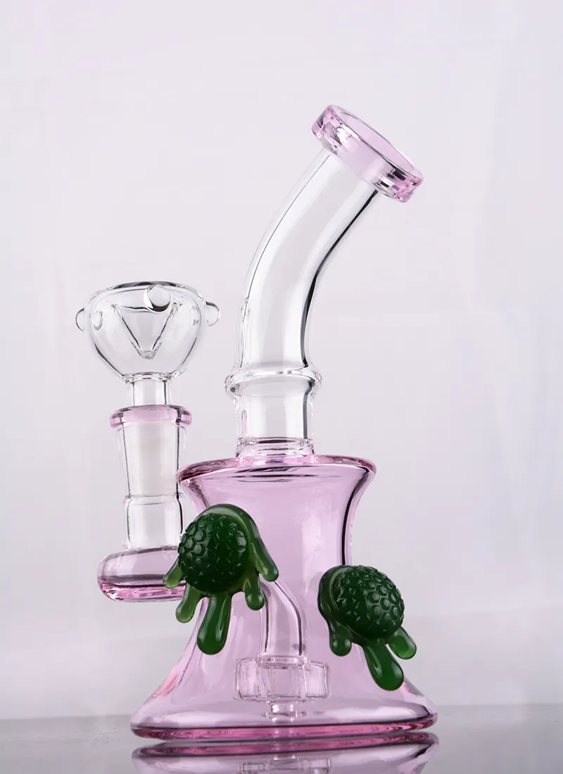 Nya svarta och rosa cheech -glasbongkoncentratoljeriggar med diffus duschhuvud perc bubbelvattenrör med 14 mm joint1697846