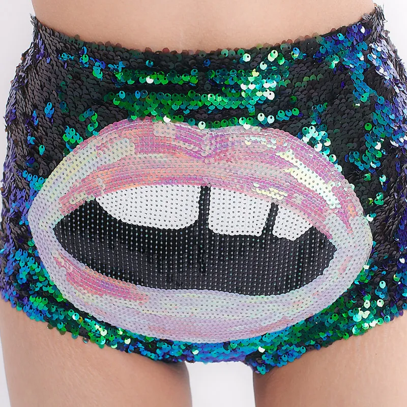 Discothèque Big Eyes Lèvres Cosplay Paillettes Femmes Soutiens-Gorge Ensembles Sous-Vêtements Spécial Maillot De Bain Costume DS Noël Halloween Cadeaux pour Women2594