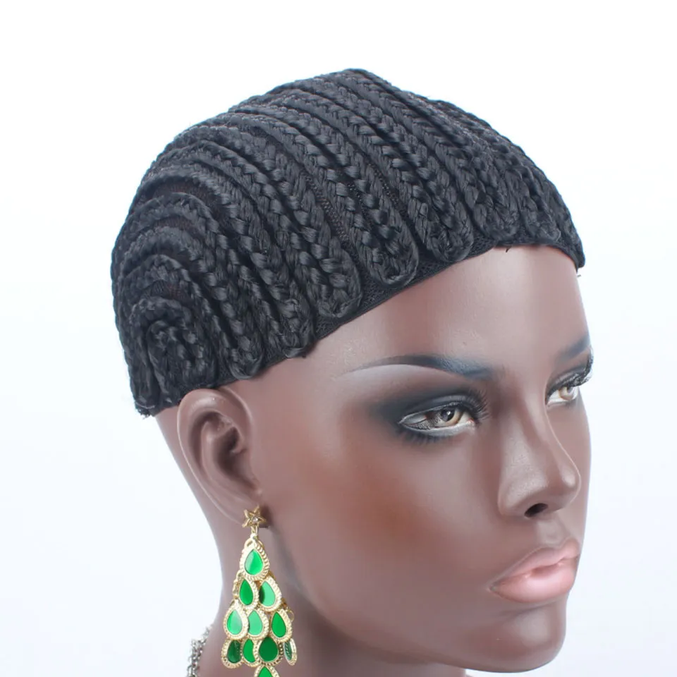 Black Crochet Wig Cornrows Cap For Make Wigs In Braided Wig Caps Crochet Caps for Making Wig Black Braided Caps