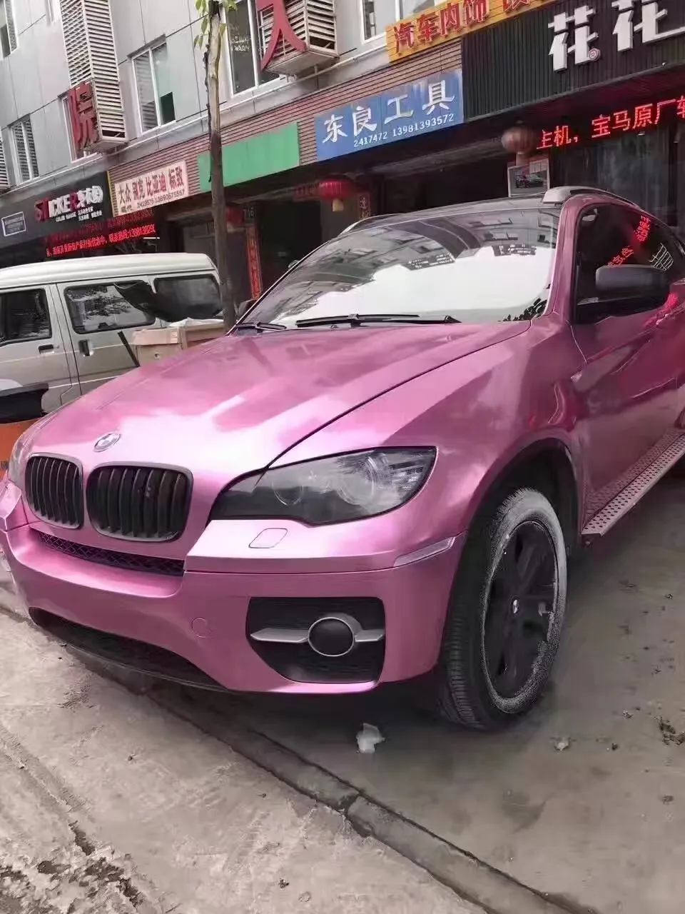 Candy Pink Gloss Metallic Vinyl Wrap for Car Wrap med Air Bubble Free Pearl Blue Candy Car Styling Vehicle Boat Covering Size: 1,52*20m/Roll